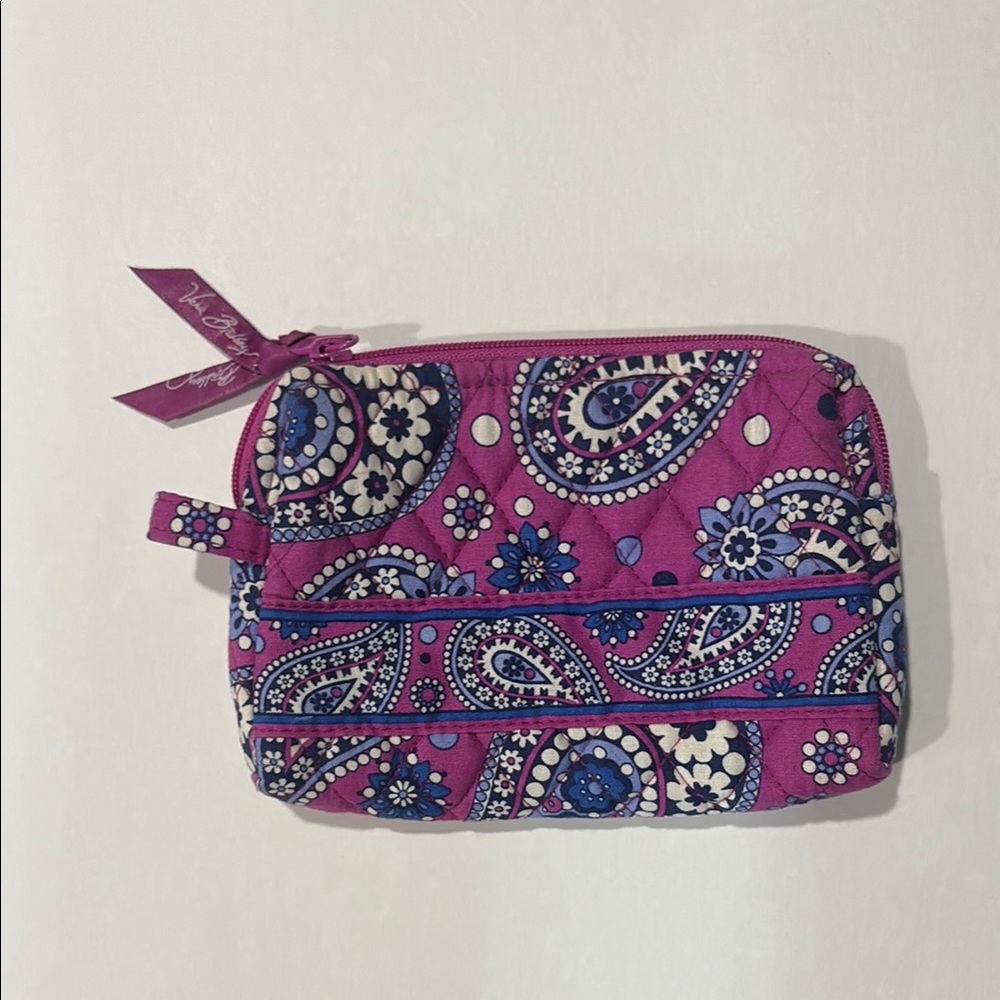 Vera Bradley Purple and Blue Quilted Cosmetic Bag